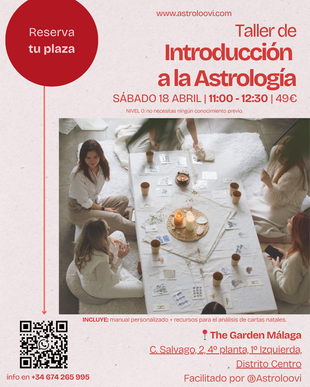 Taller Introducción a la Astrología x The Garden (Málaga Centro)