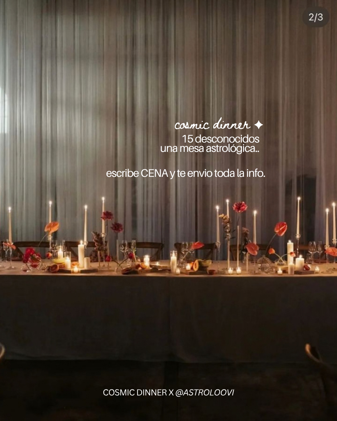 COSMIC DINNER · 28 NOVIEMBRE