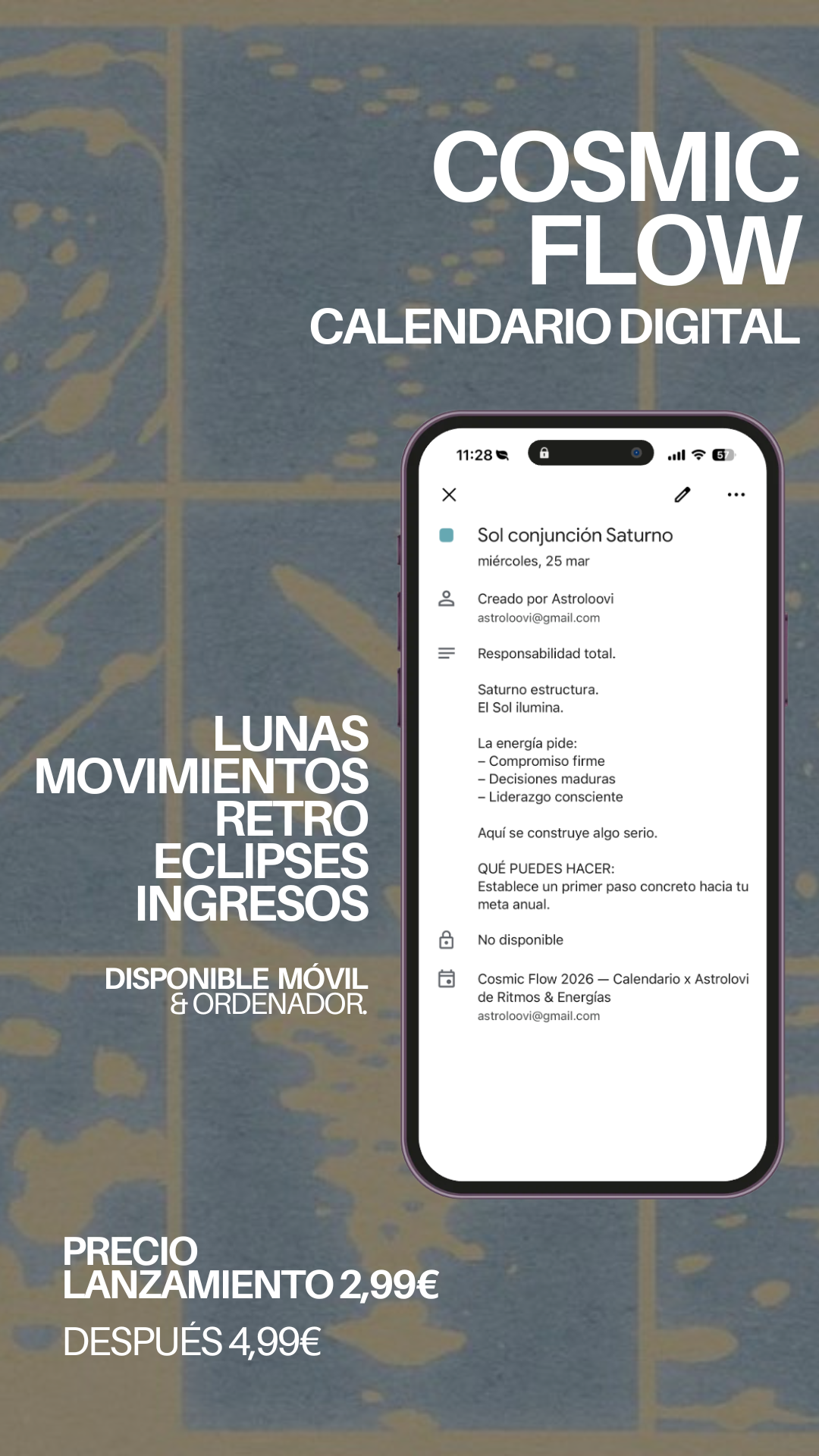 Cosmic Flow 2026 — Calendario de Ritmos & Energías